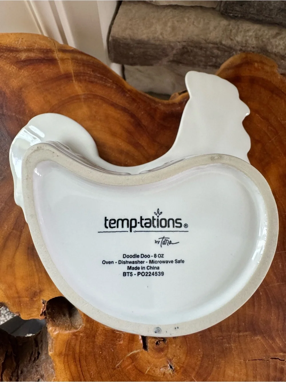 Temptations by Tara, Doodle Doo, 8 oz, Chicken Ramekins White, Ceramic, Set of 4